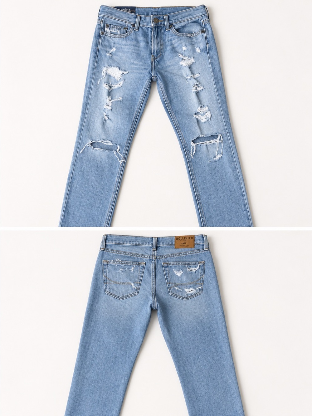 Hollister Women's Light Wash Distressed Skinny Jeans